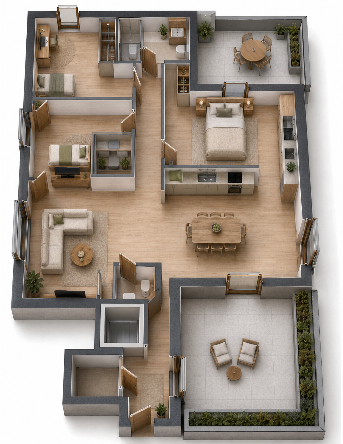Exemple de penthouse 3 chambres