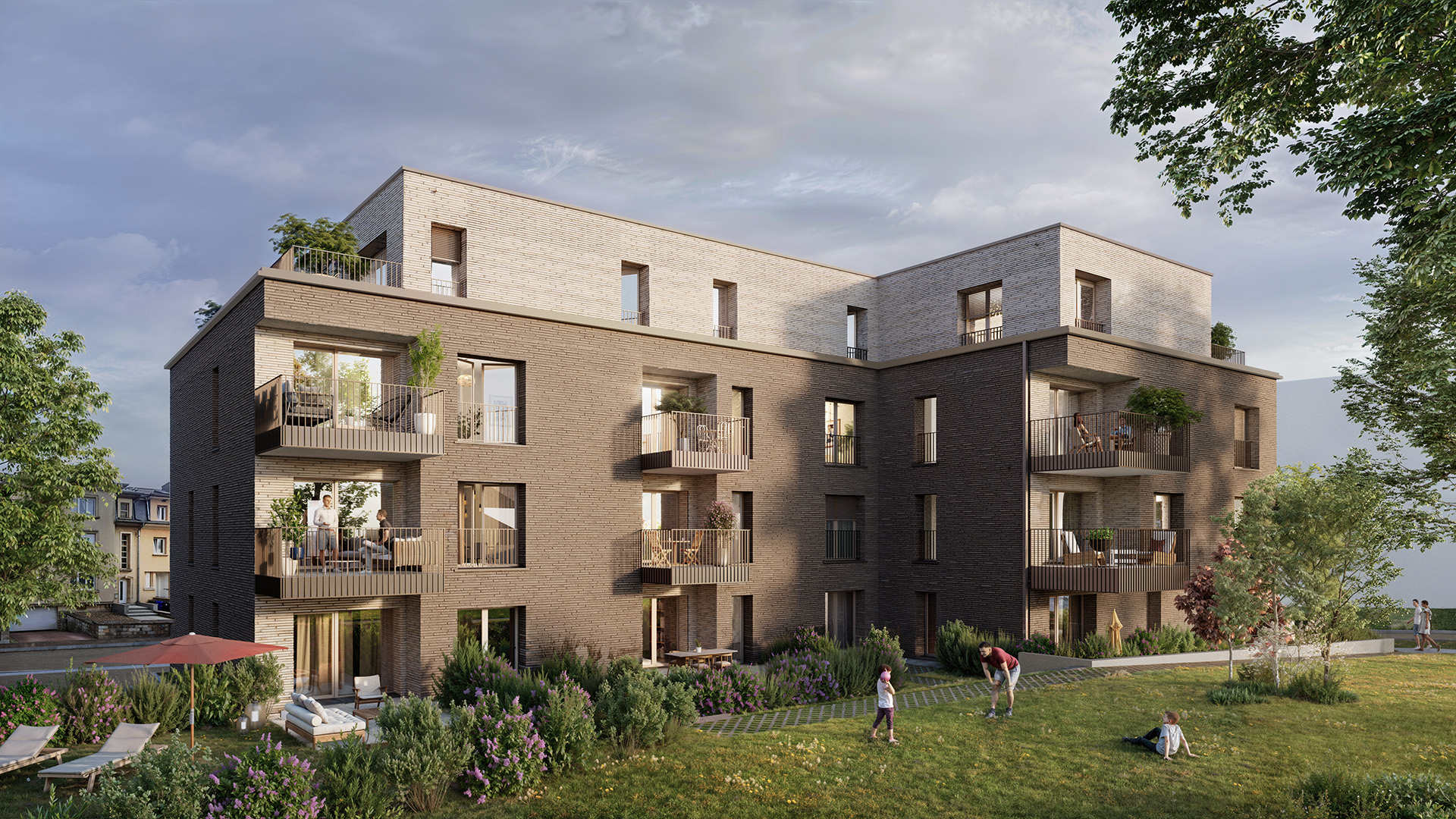 Guddebierg — vue du jardin et de la résidence