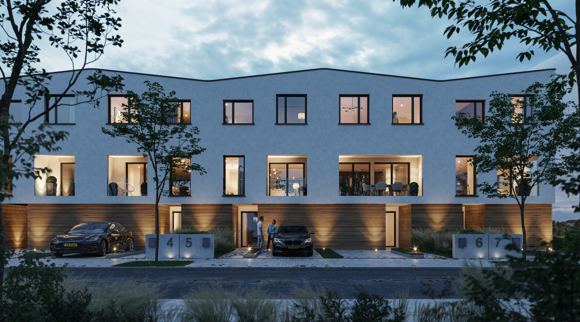 Belview — maisons, vue soirée