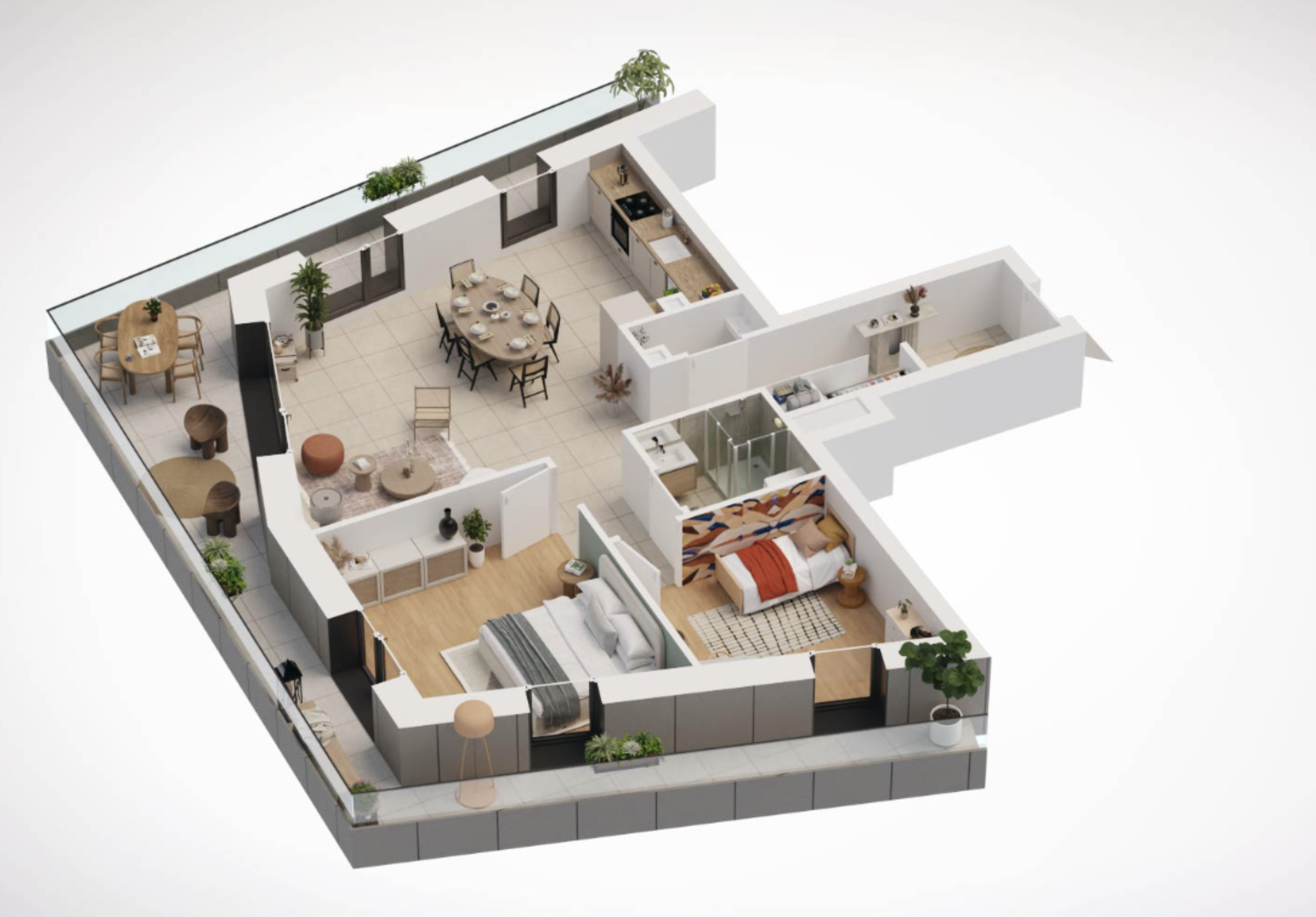 Exemple d'appartement 2 chambres