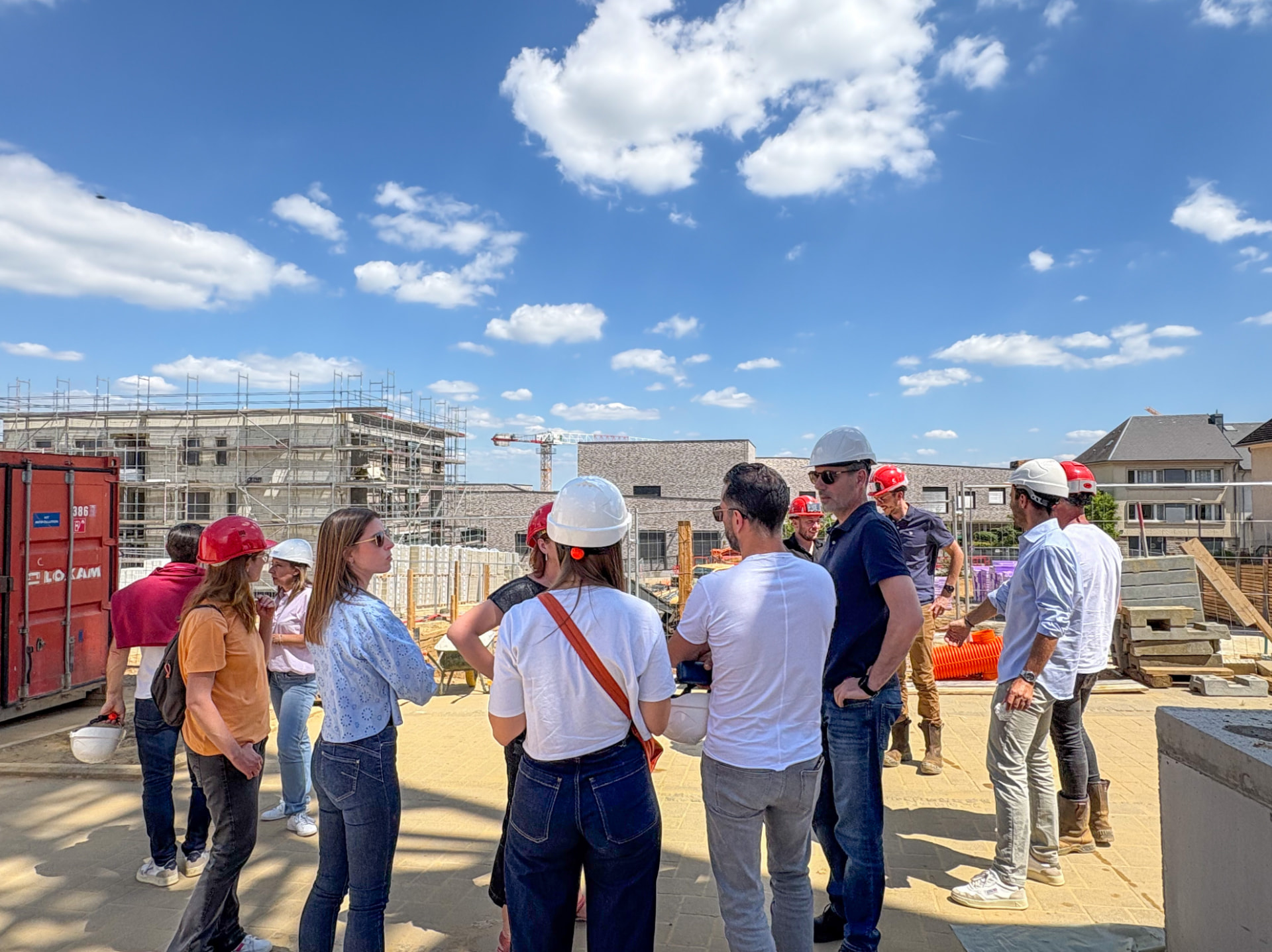 L'équipe Tracol et ses partenaires en visite sur un chantier